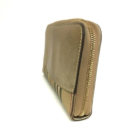 BURBERRY Nova Check Nylon Leather Zip Around Long Wallet /5R0380 - Picture 3 of 8